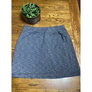 Duluth Trading Classic Skort Shorts Skirt Black Zip Pocket Stretch Size L